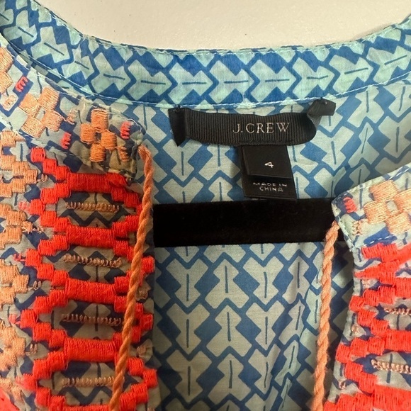 J Crew Sleeveless Neon Colored Top with Tassel Ties Size 4 - Picture 3 of 4